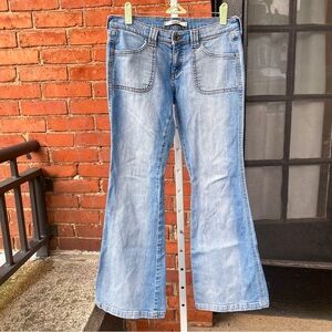 low rise flare jeans